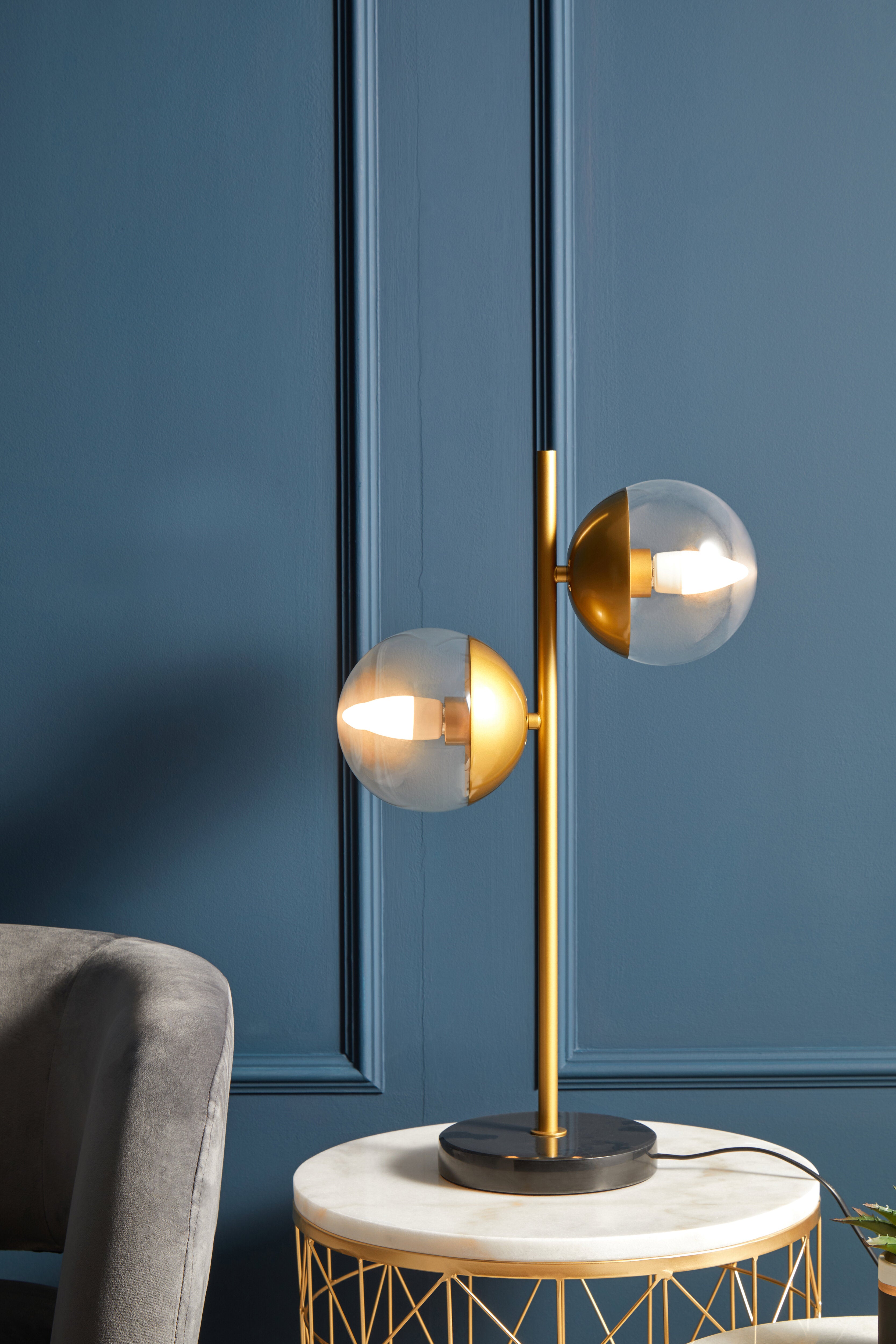 Kidston Large Table Lamp with Black Marble Base